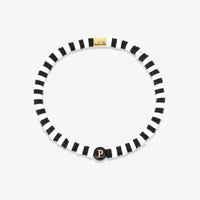 Black and White Alphabet Stretch Bracelet