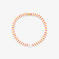 Raspberry Alphabet Stretch Bracelet