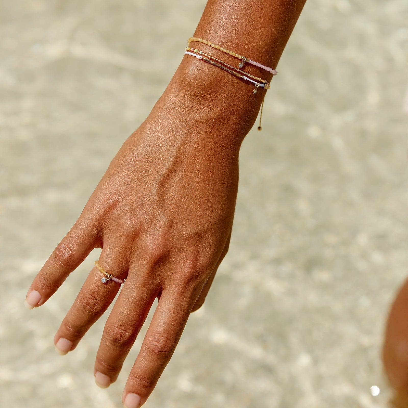 Le Soleil Seed Bead Stretch Ring