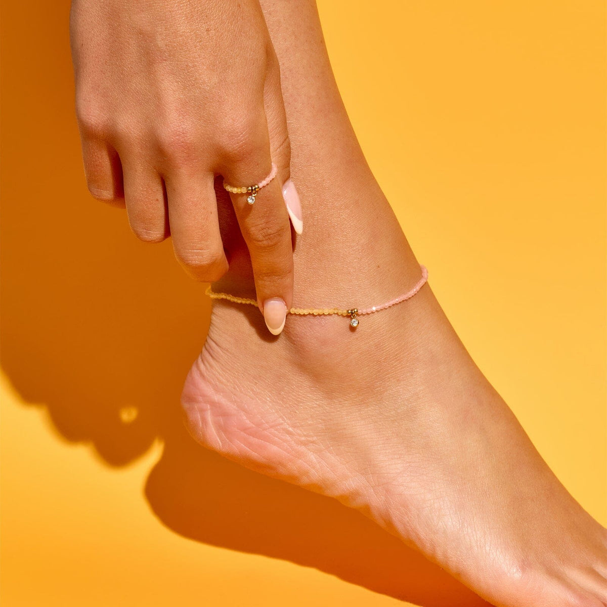 Le Soleil Seed Bead Stretch Anklet