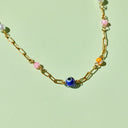 Salina Mixed Bead Paperclip Chain Choker