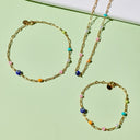 Salina Mixed Bead Paperclip Chain Choker