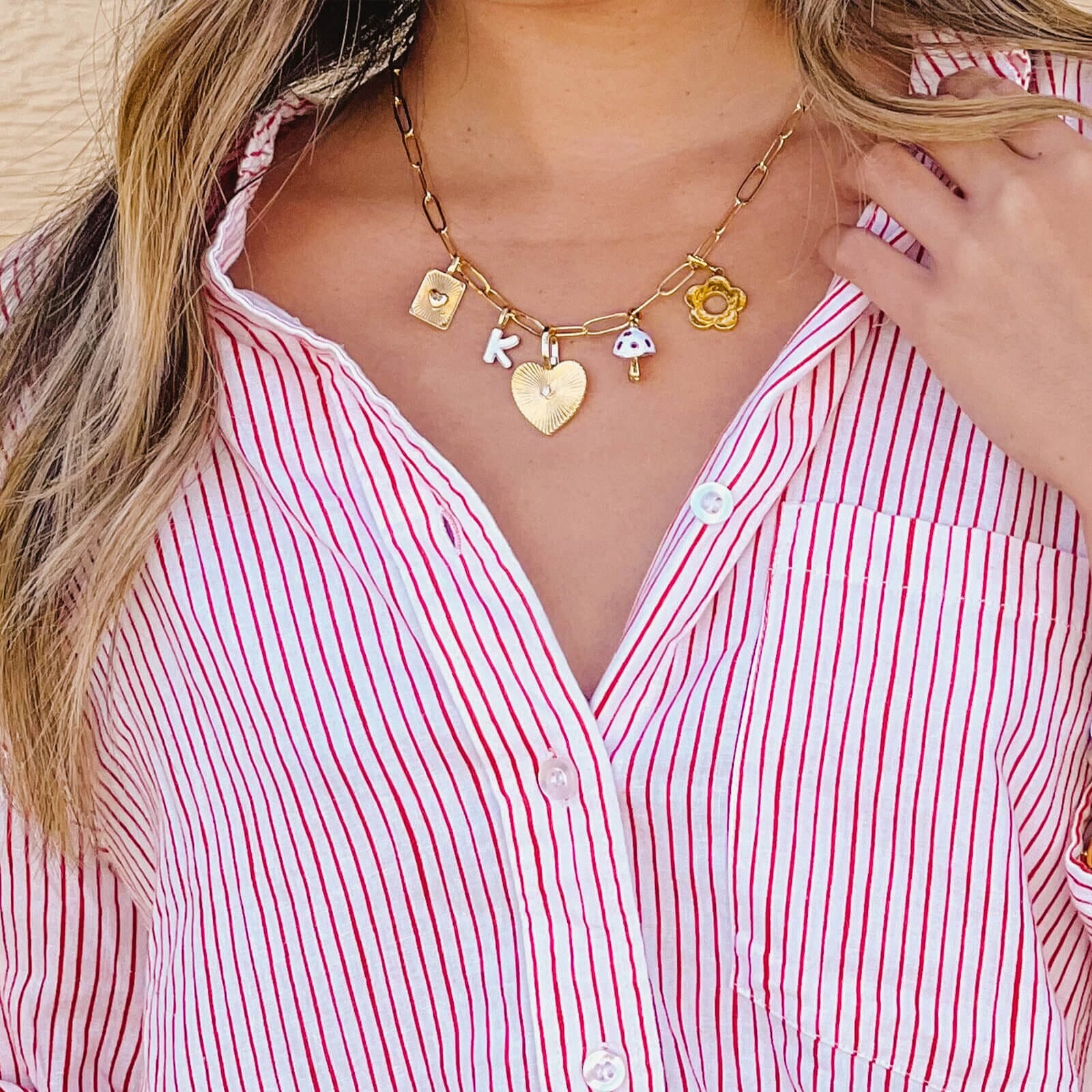 Harper Enamel Mushroom Statement Charm