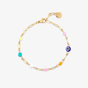 Salina Mixed Bead Paperclip Chain Bracelet