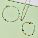 Salina Mixed Bead Paperclip Chain Bracelet