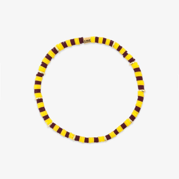 Maroon & Yellow Stretch Bracelet