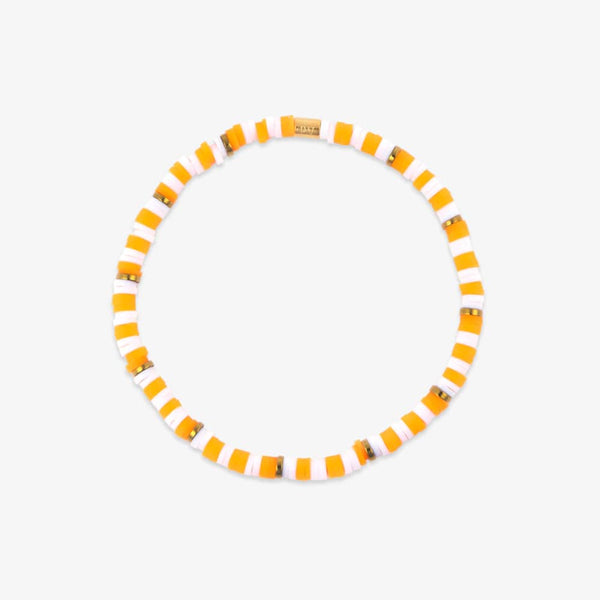 Orange & White Stretch Bracelet