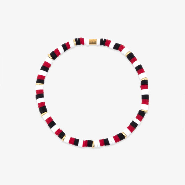 Red, Black & White Stretch Bracelet