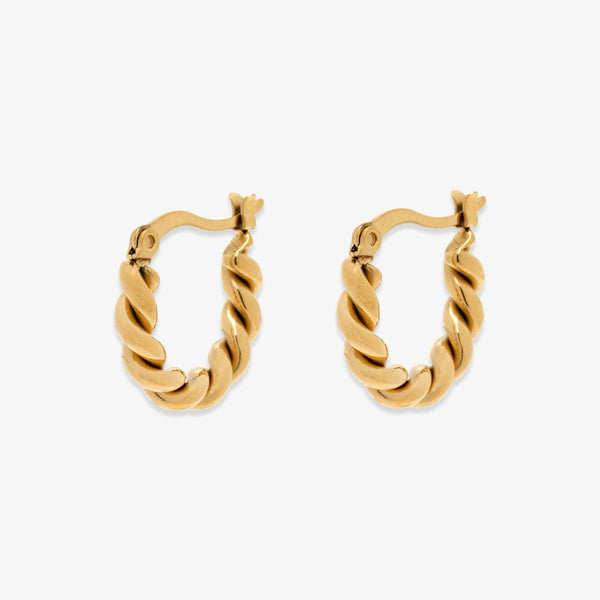Twisted Dome Hoop Earrings