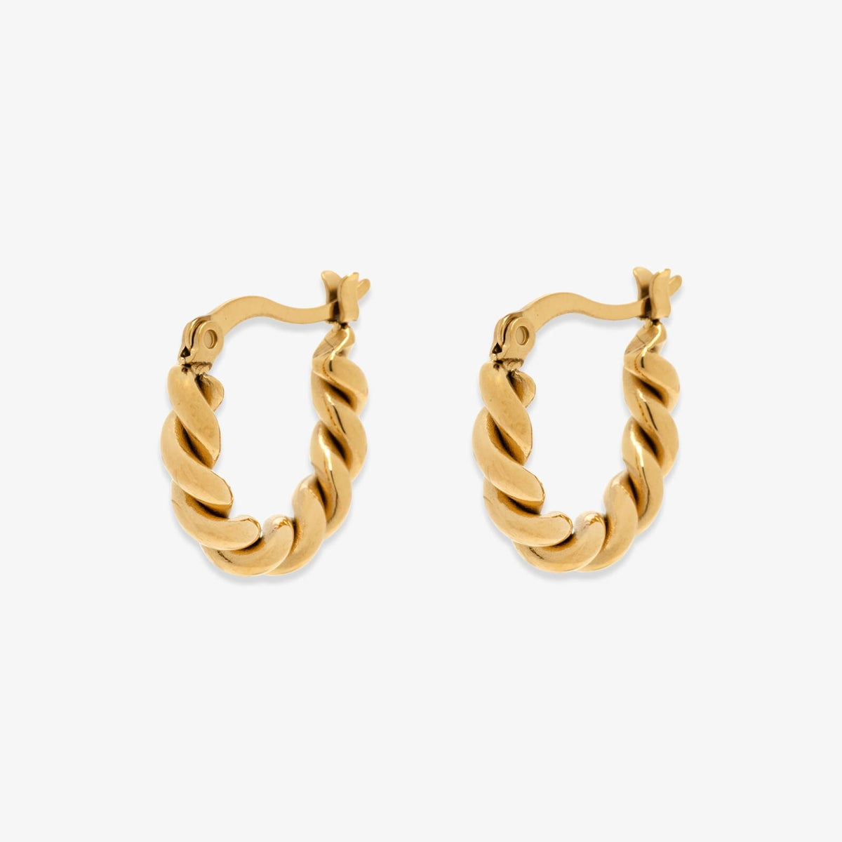 Twisted Dome Hoop Earrings