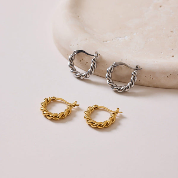 Twisted Dome Hoop Earrings