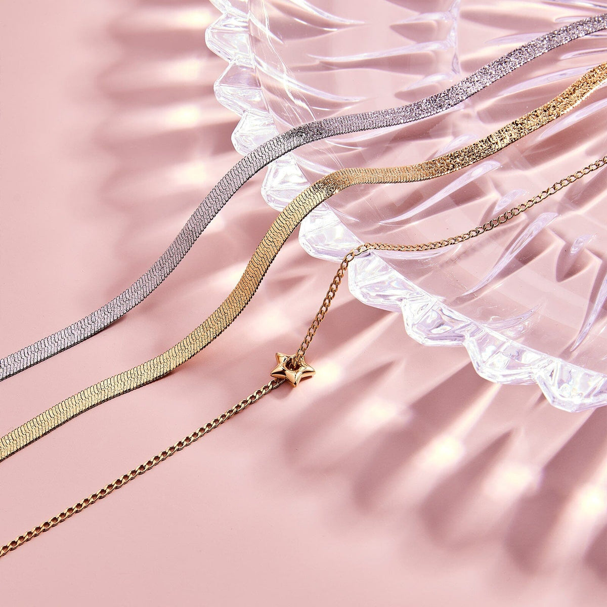 Puffy Star Chain Necklace