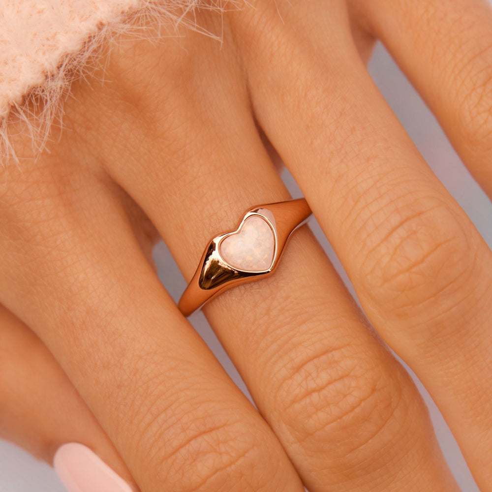 Stone Heart Signet Ring 3