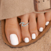 Stone Wave Toe Ring Gallery Thumbnail