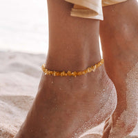 Citrine Gemstone Chip Anklet Gallery Thumbnail