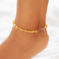 Citrine Gemstone Chip Anklet Gallery Thumbnail