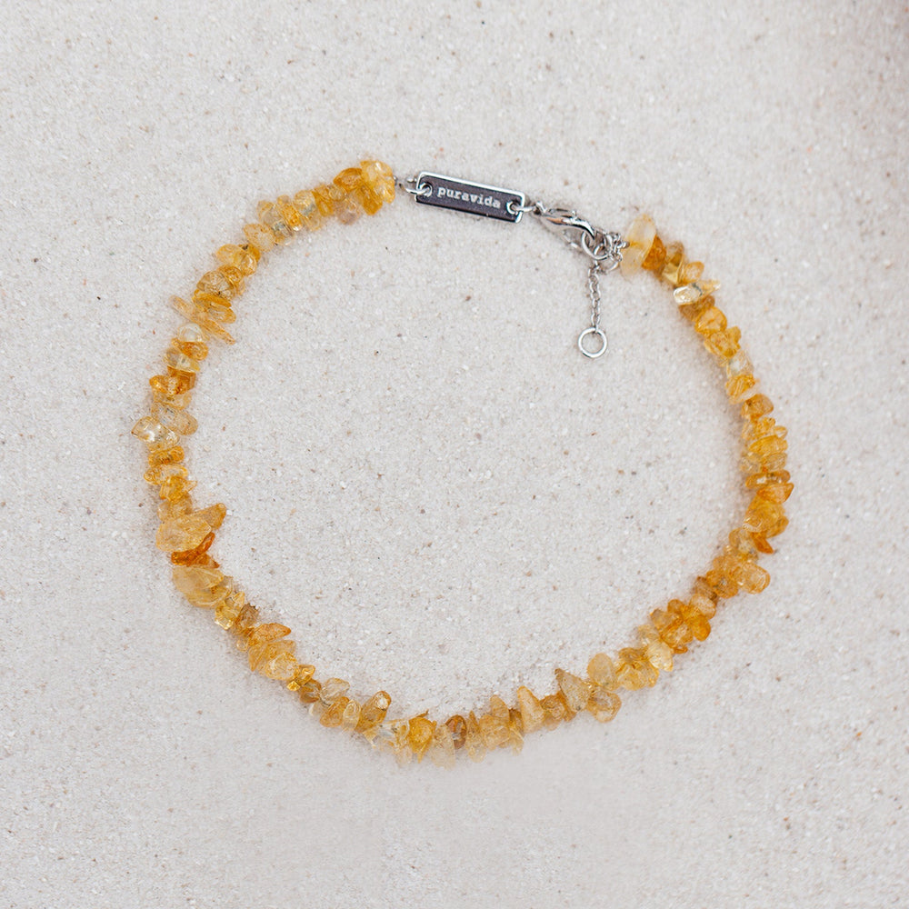 Citrine Gemstone Chip Anklet 6