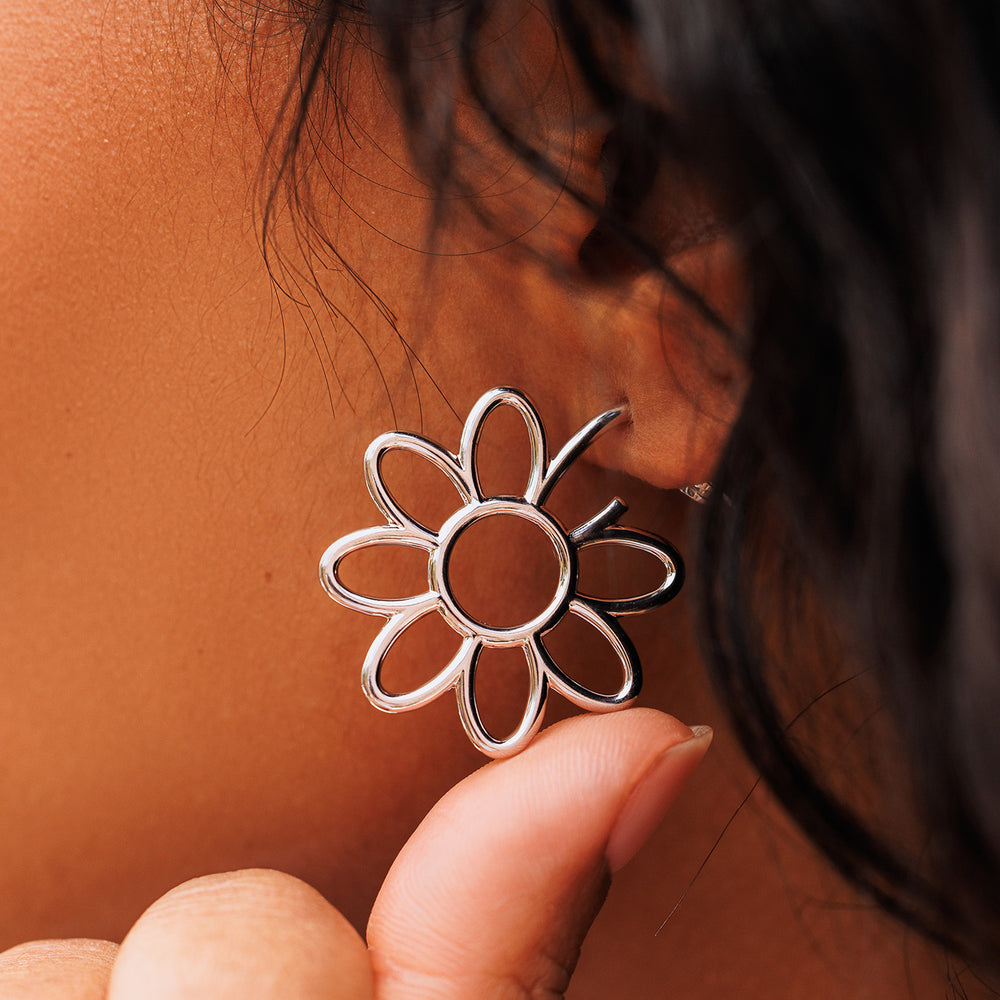 Oversized Daisy Hoop Earrings 2