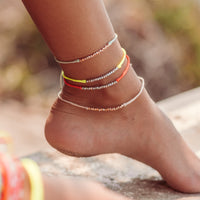 Faceted Metal Bead Anklet Gallery Thumbnail
