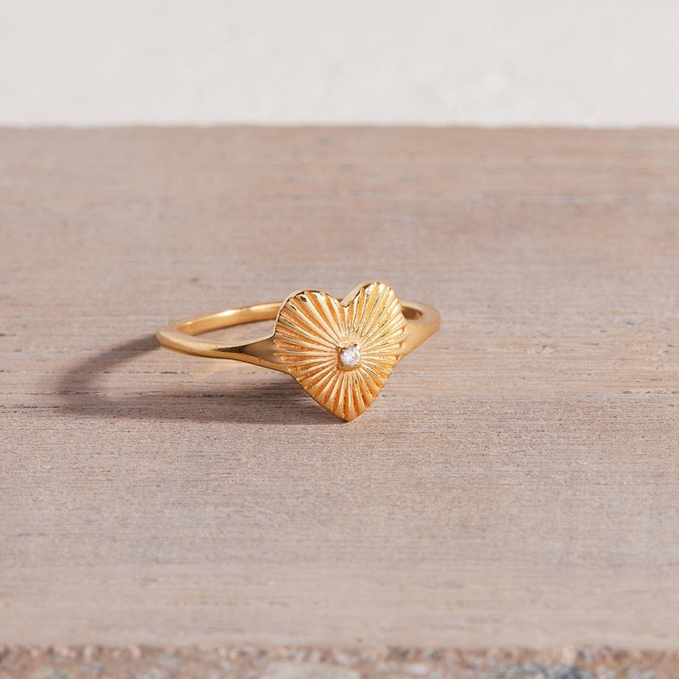 Sunburst Heart Ring