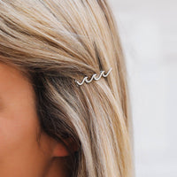 Silver Wave Hair Barrettes (Set of 2) Gallery Thumbnail