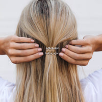 Silver Wave Hair Barrettes (Set of 2) Gallery Thumbnail