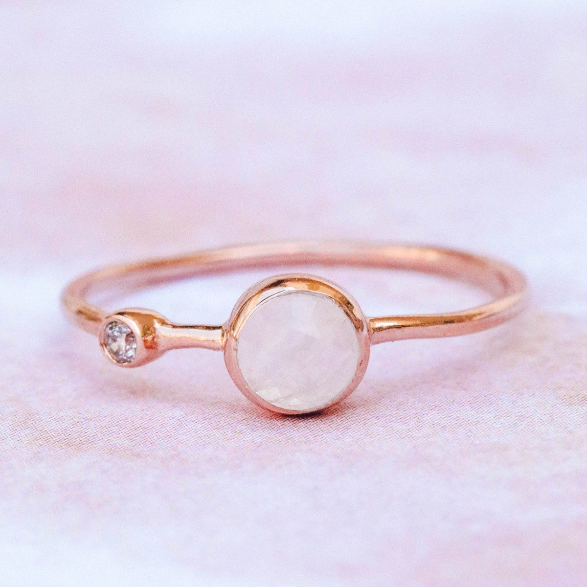 Moonstone Double Stone Ring