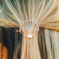 Rose Gold Clam Shell Hair Barrette Gallery Thumbnail