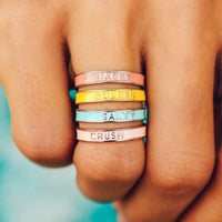 Salty Enamel Word Ring Gallery Thumbnail