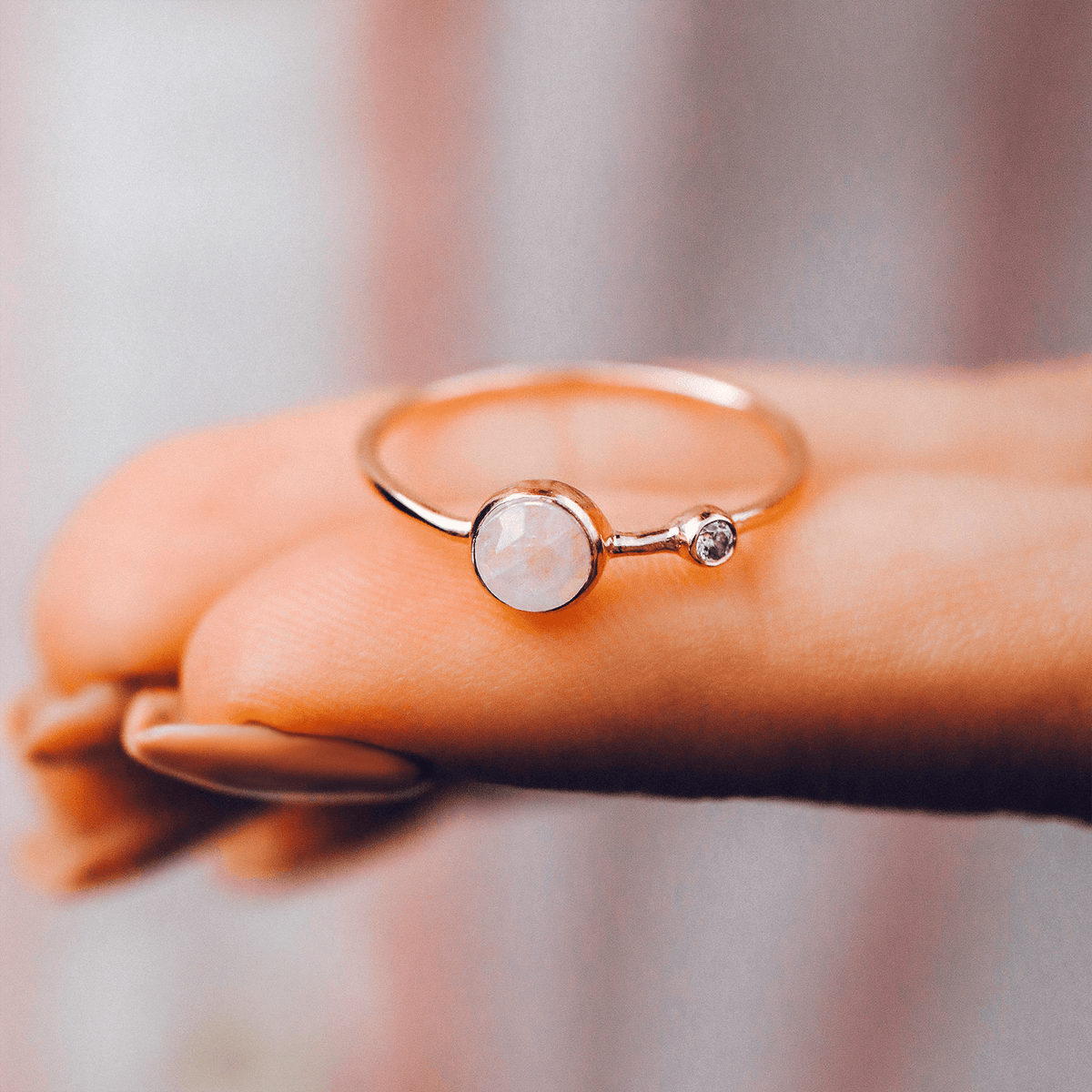 Moonstone Double Stone Ring