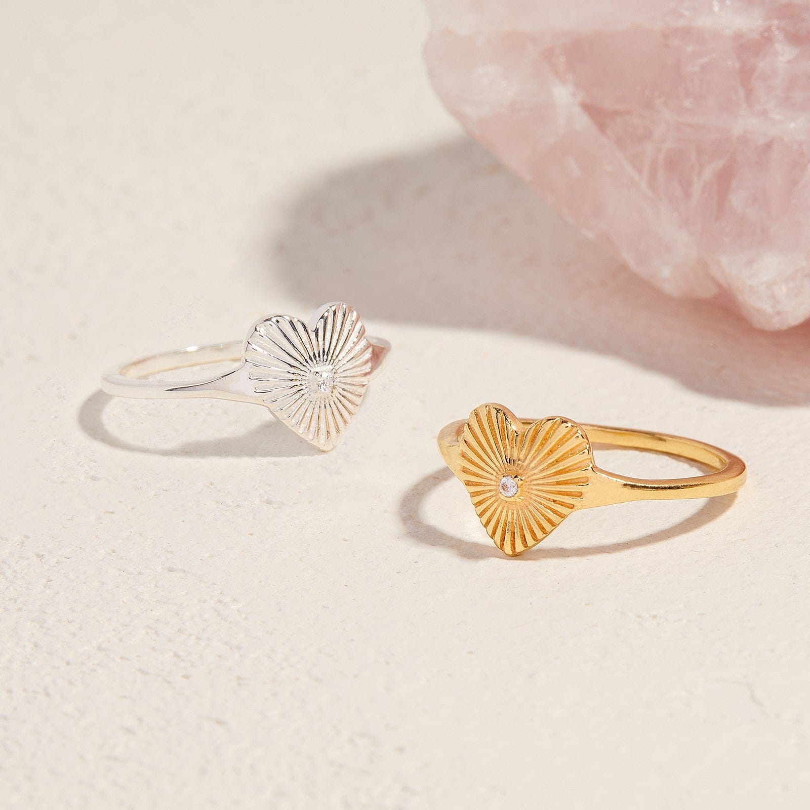 Sunburst Heart Ring
